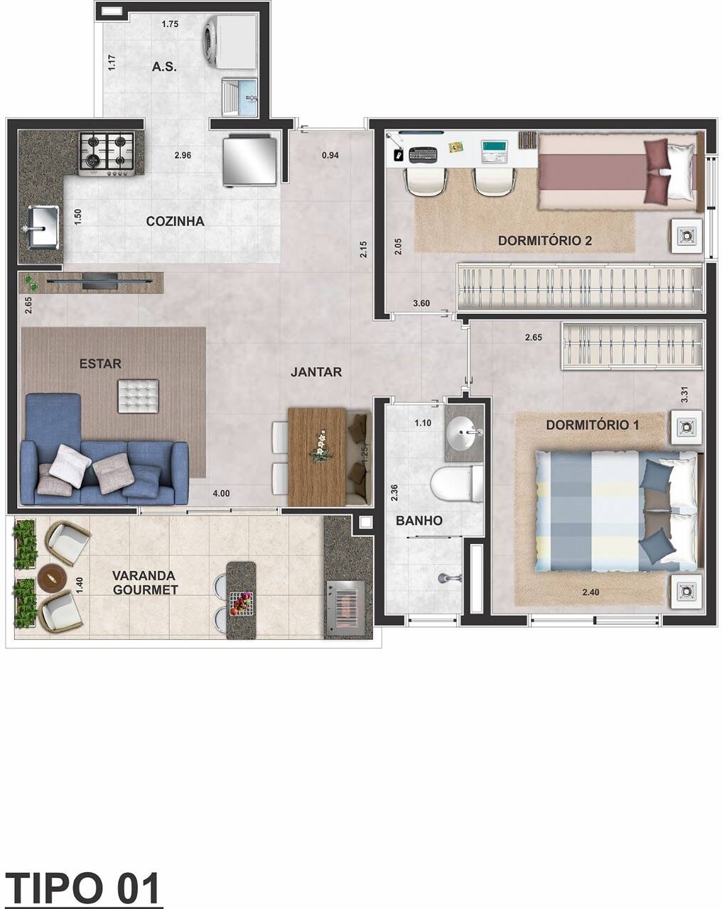 Apartamento, 2 quartos - Foto 2